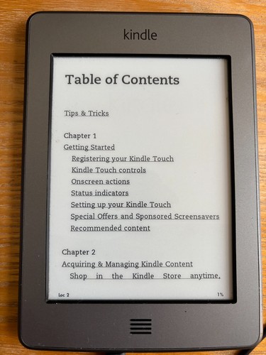 Amazon kindle touch reader - touch, e-reader